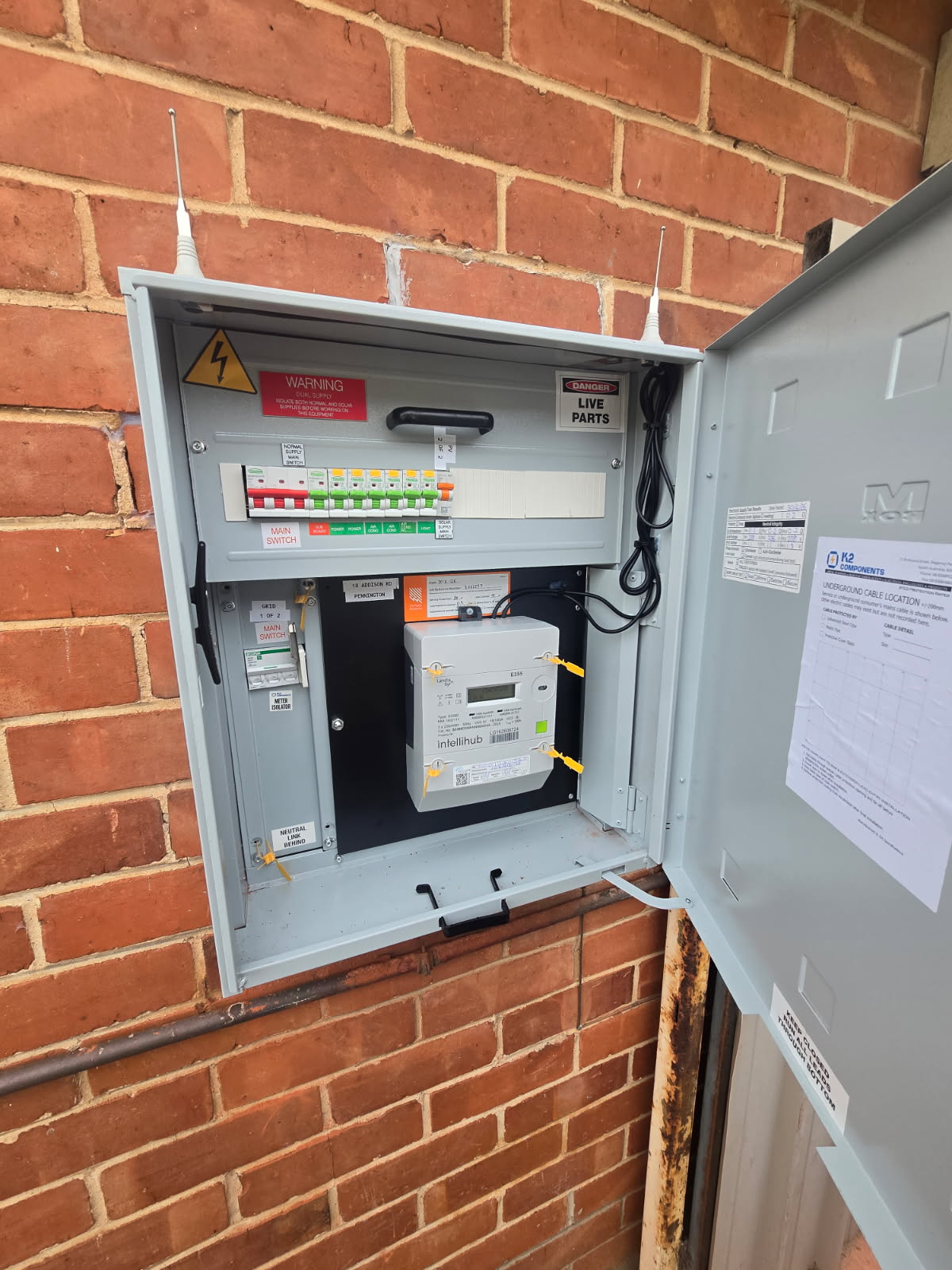 Modern switchboard upgrade with circuit breakers